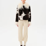 RONCH - Cropped animal print shearling jacket