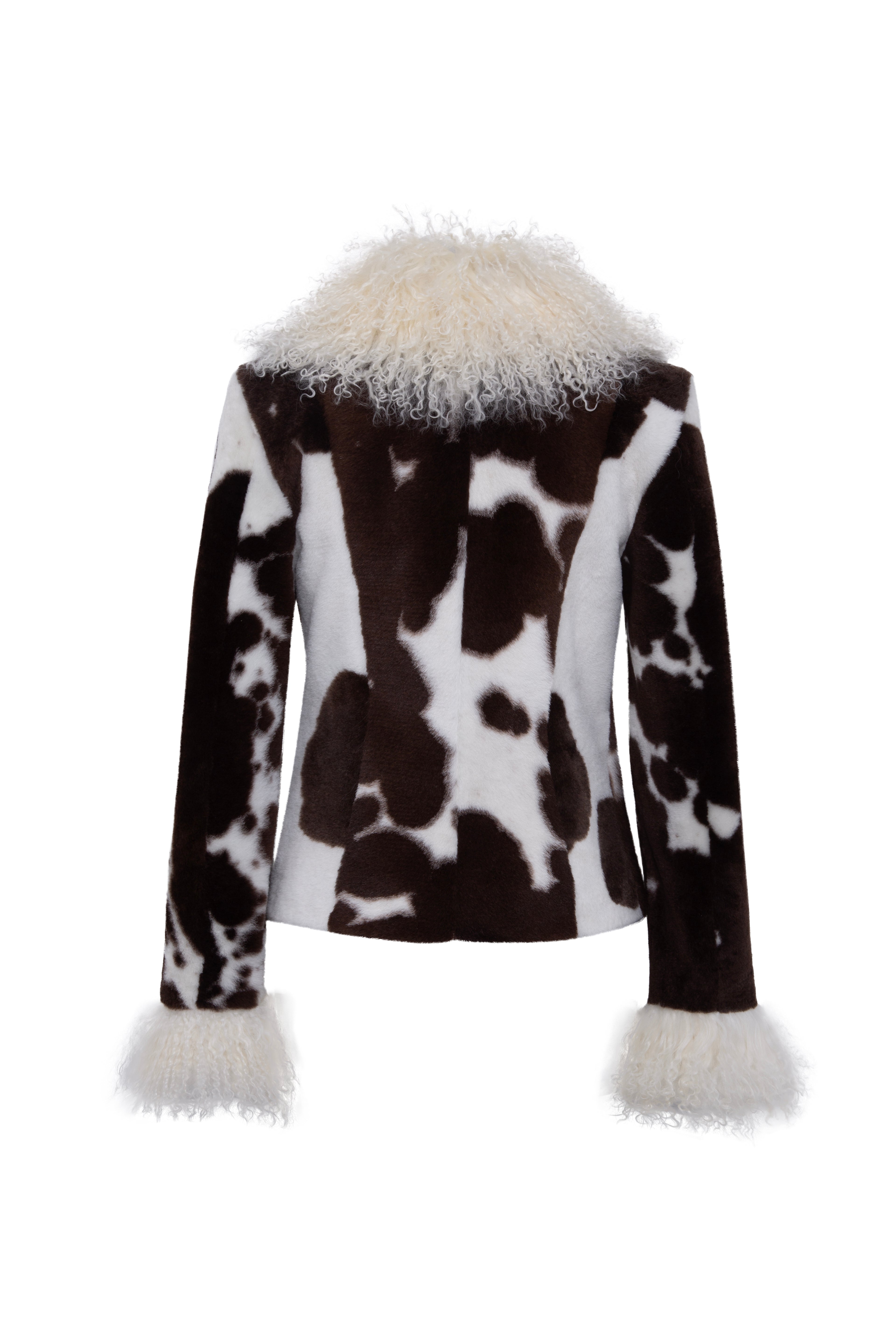 RONCH - Cropped animal print shearling jacket