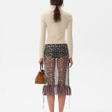 ROSALIE - Sequined ruffle trimmed skirt with mini shorts