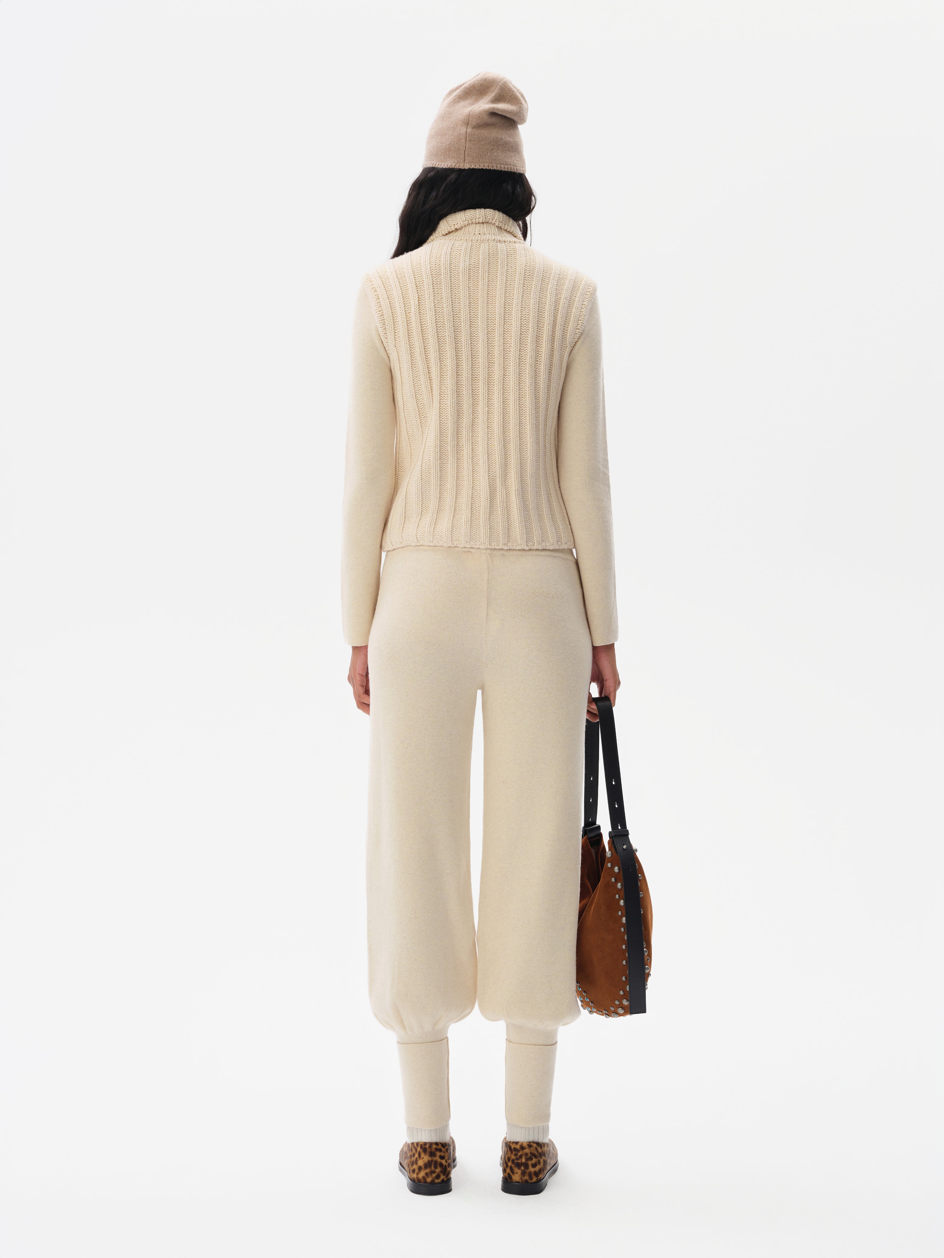LESNA - High-neck cable knit vest