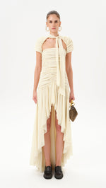 ROXY - Ruched maxi dress with open-back detail