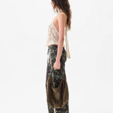 GALIA MEDIUM - Suede shoulder bag with removable tassel charm
