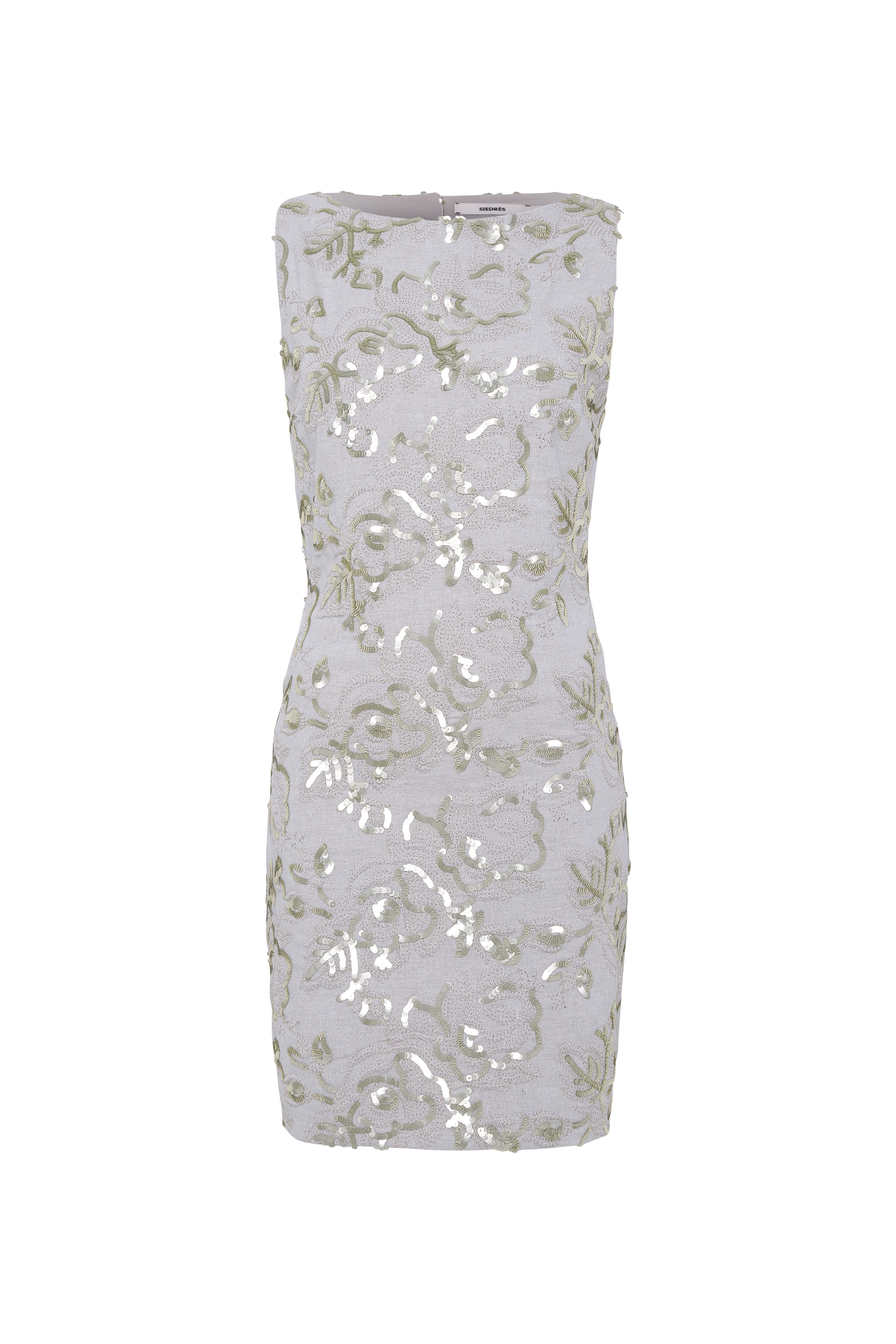 SCARLETT - Sleeveless mini dress with all-over sequin embroidery