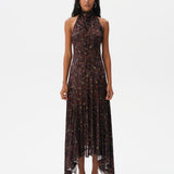 SEGNOR - Open-back halter velvet devoré dress