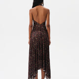 SEGNOR - Open-back halter velvet devoré dress