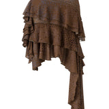 SELI - Low-waist printed ruffled asymmetric skirt