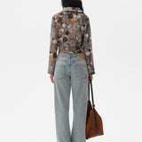 SEZANNE - Chiffon shirt with devoré detail