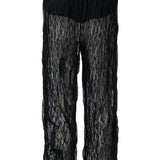 TESSA - Printed belt-detailed semi-sheer pants with mini shorts