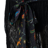 TESSA - Printed belt-detailed semi-sheer pants with mini shorts