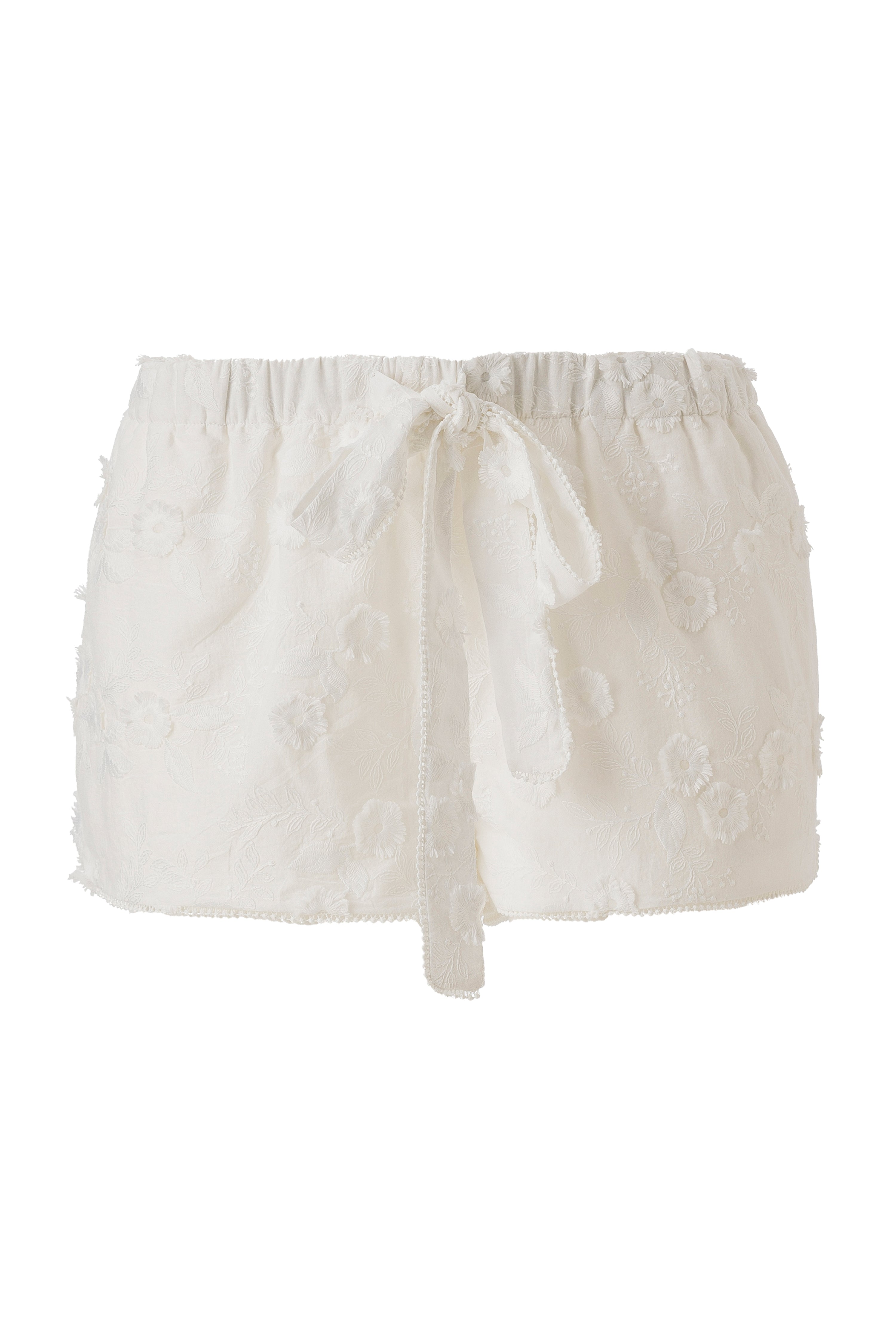 SHOL - Flower appliqué detailed mini shorts