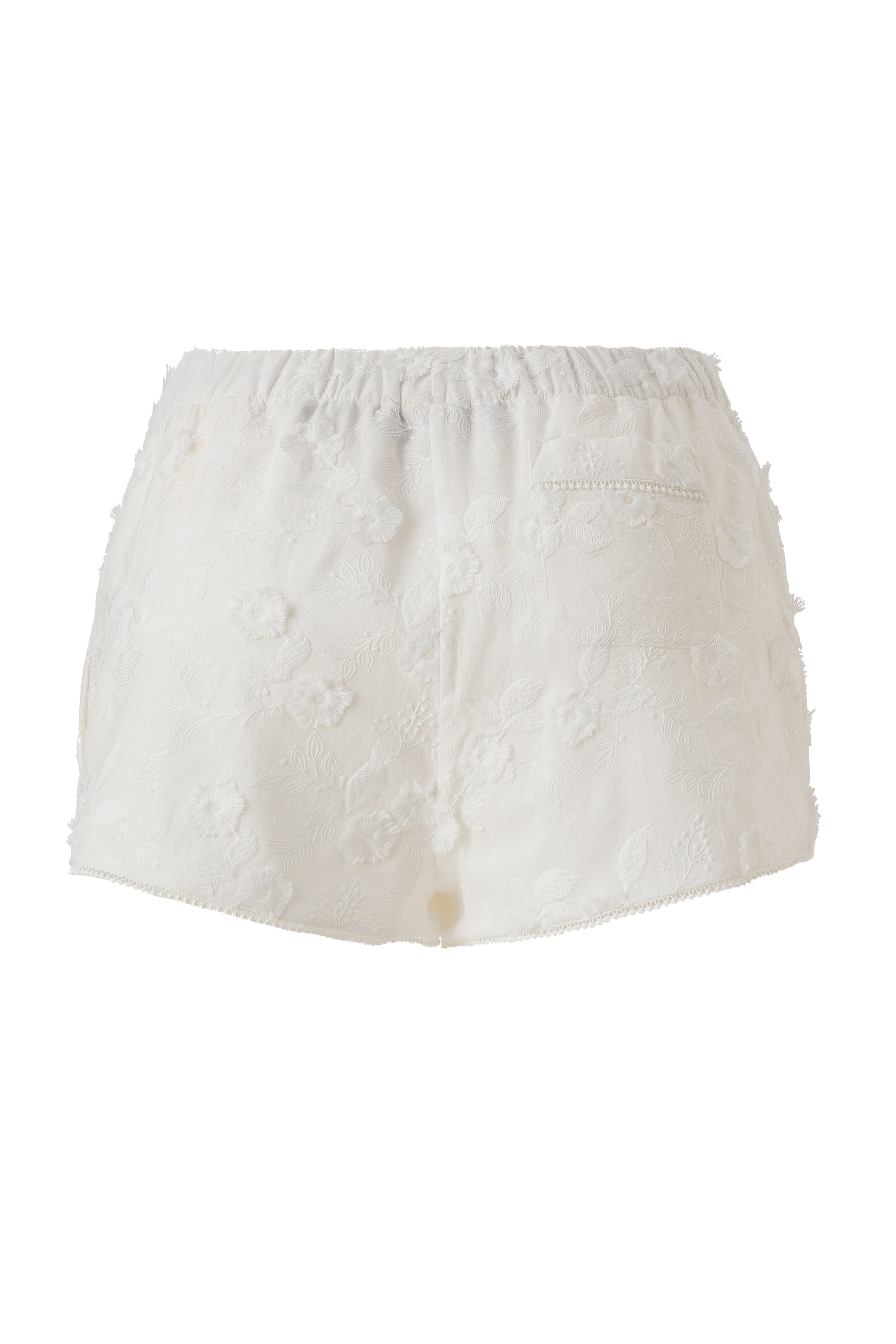 SHOL - Flower appliqué detailed mini shorts
