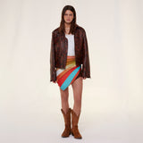 JULES - Sun-ray printed asymmetric mini skirt