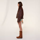 JULES - Sun-ray printed asymmetric mini skirt