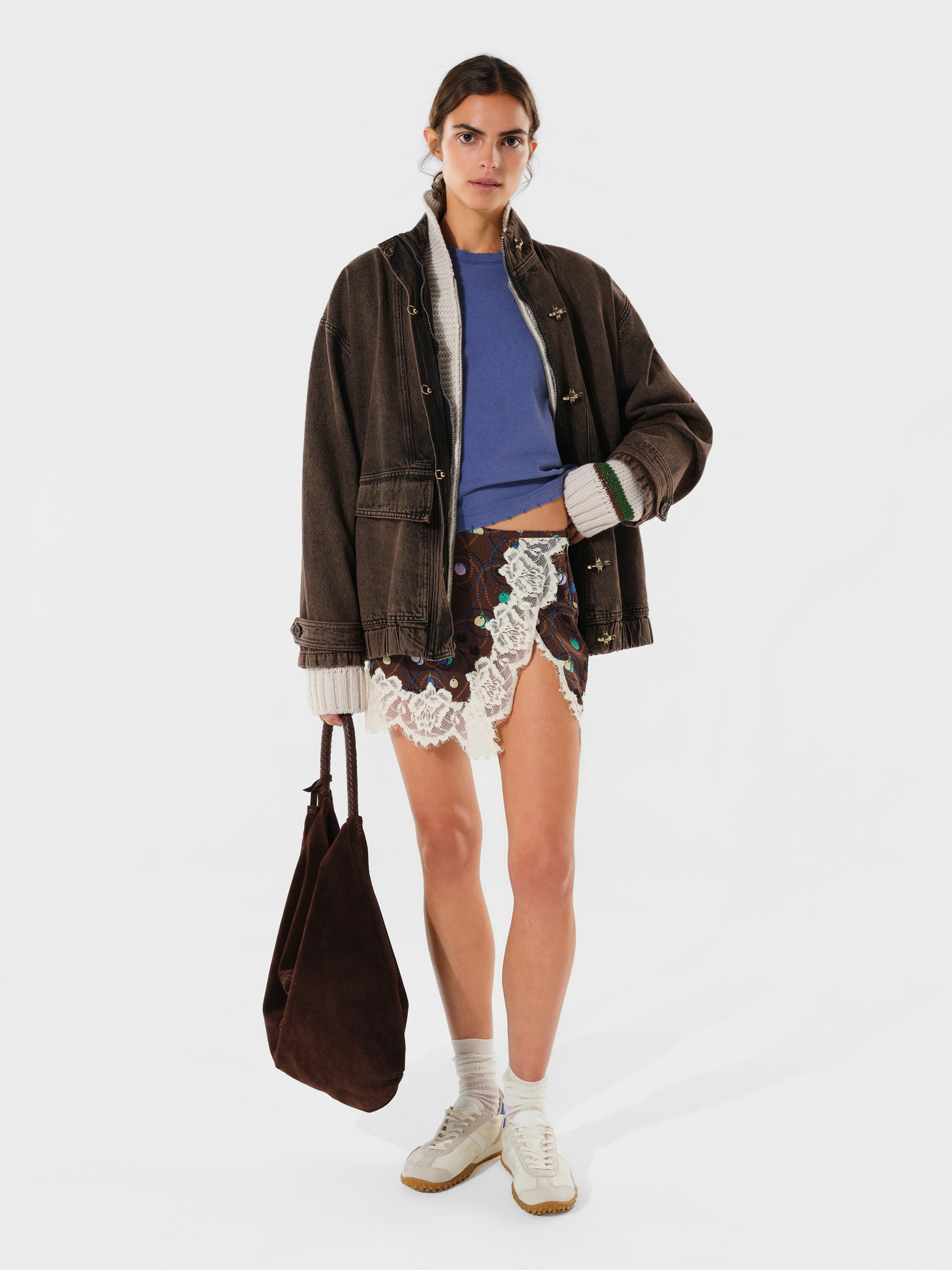 POLCA - Denim jacket with metal hook closure