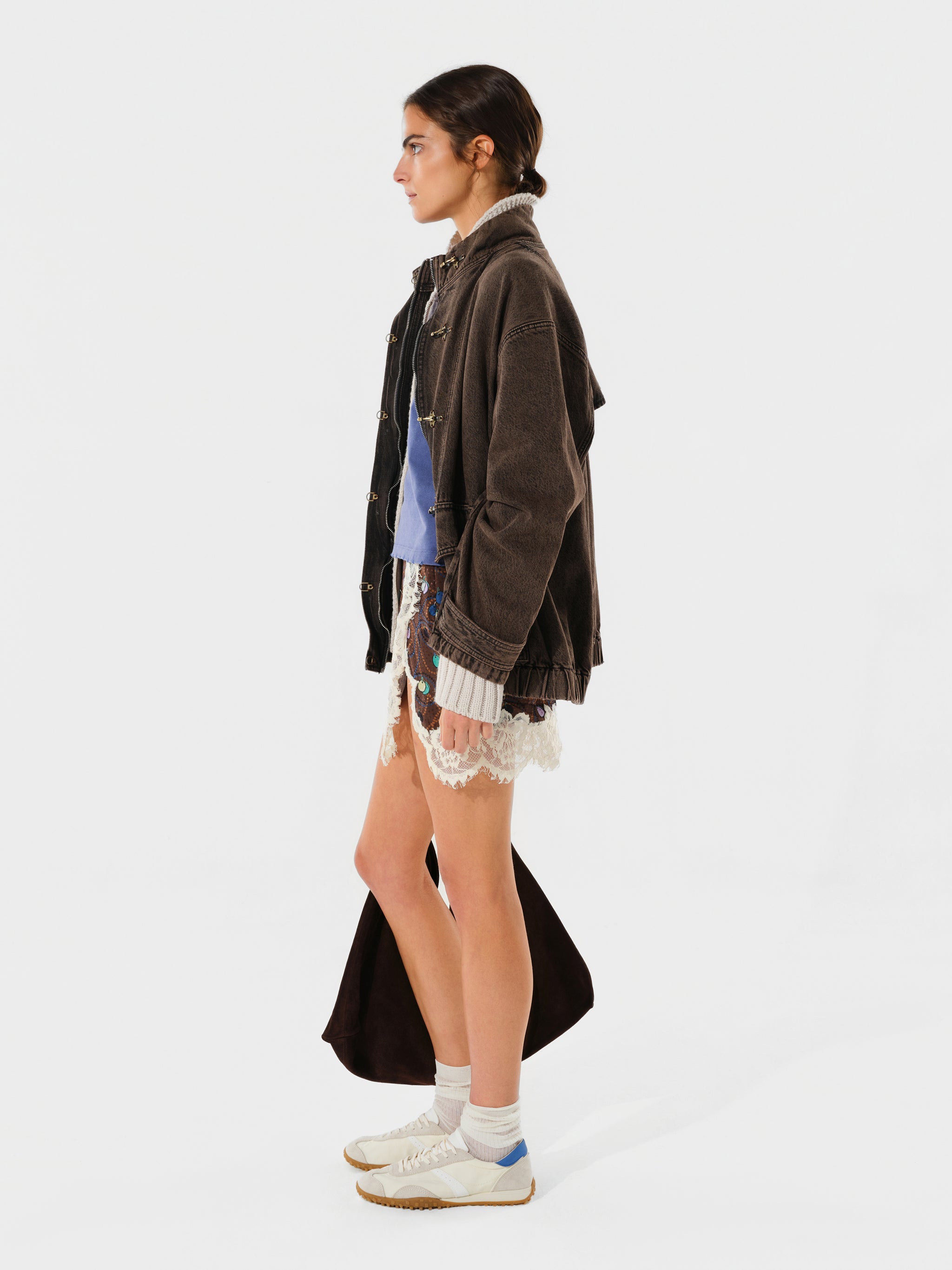 NIERA - Lace-trimmed mini skirt