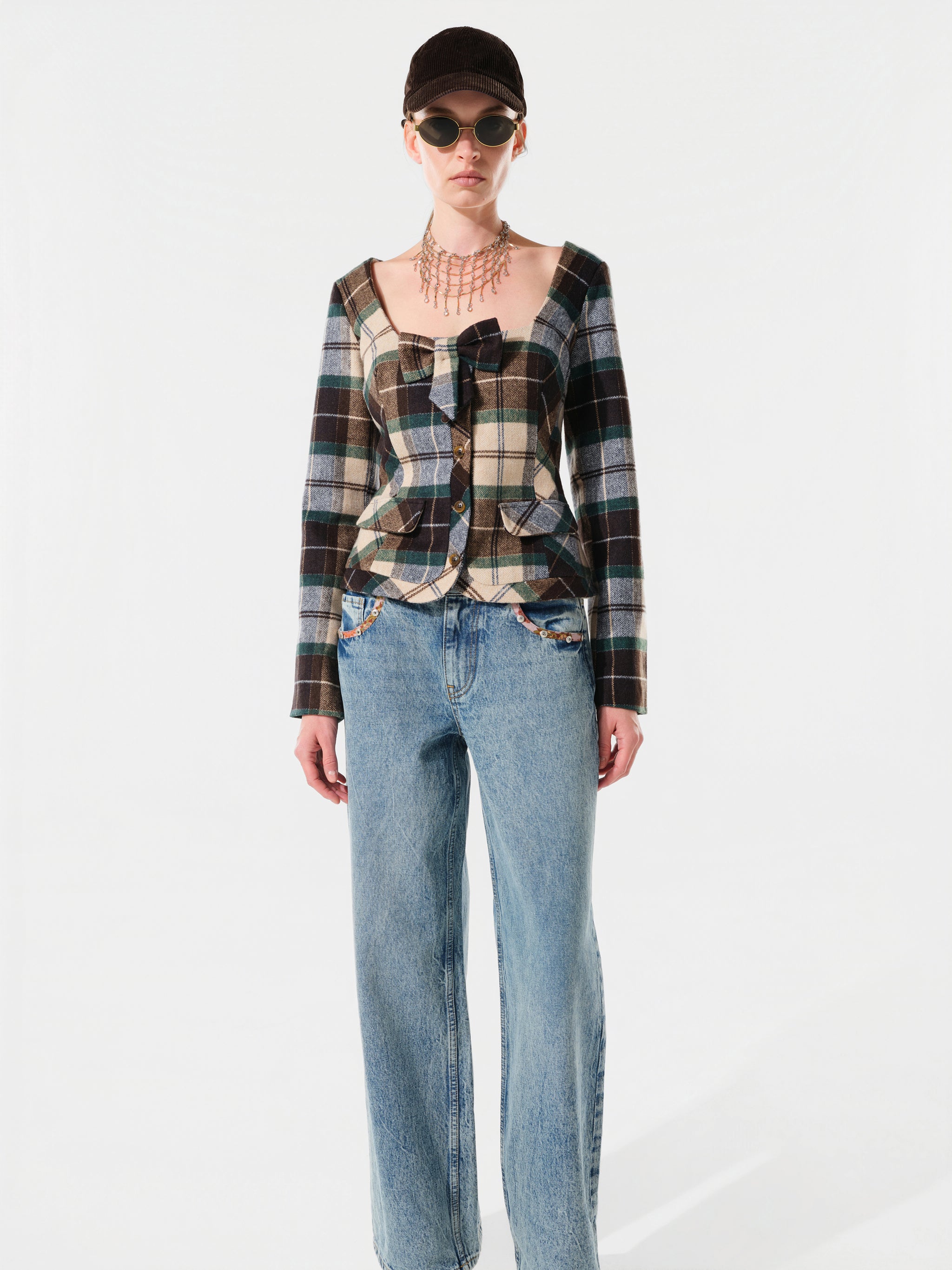 LENOR - Jacket with front bow detail
