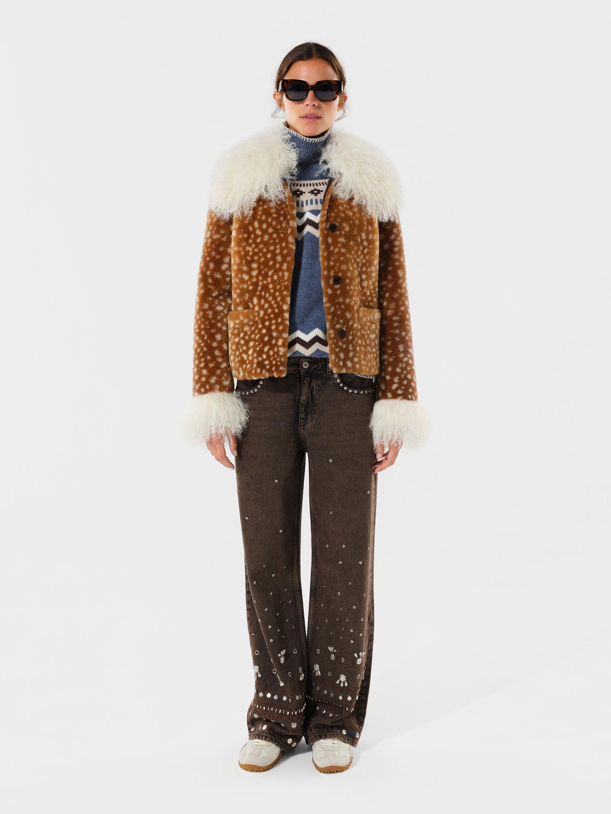 JUNIE - Studded denim pants