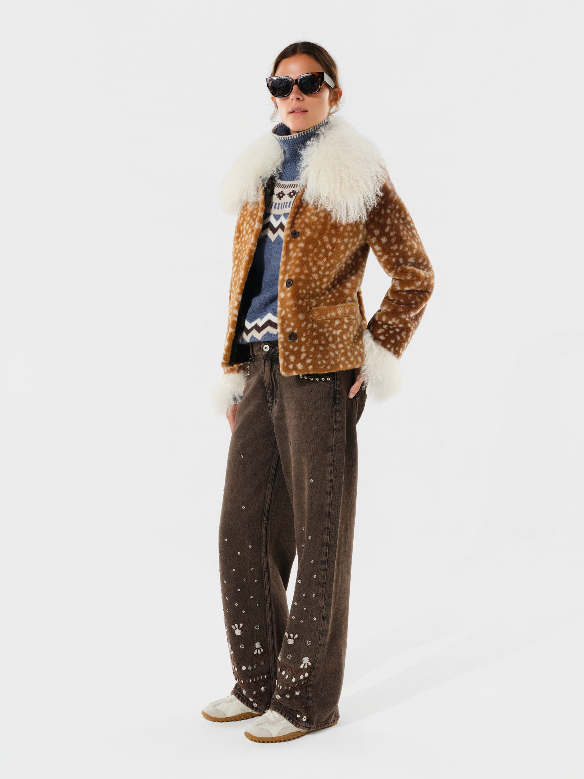 JUNIE - Studded denim pants