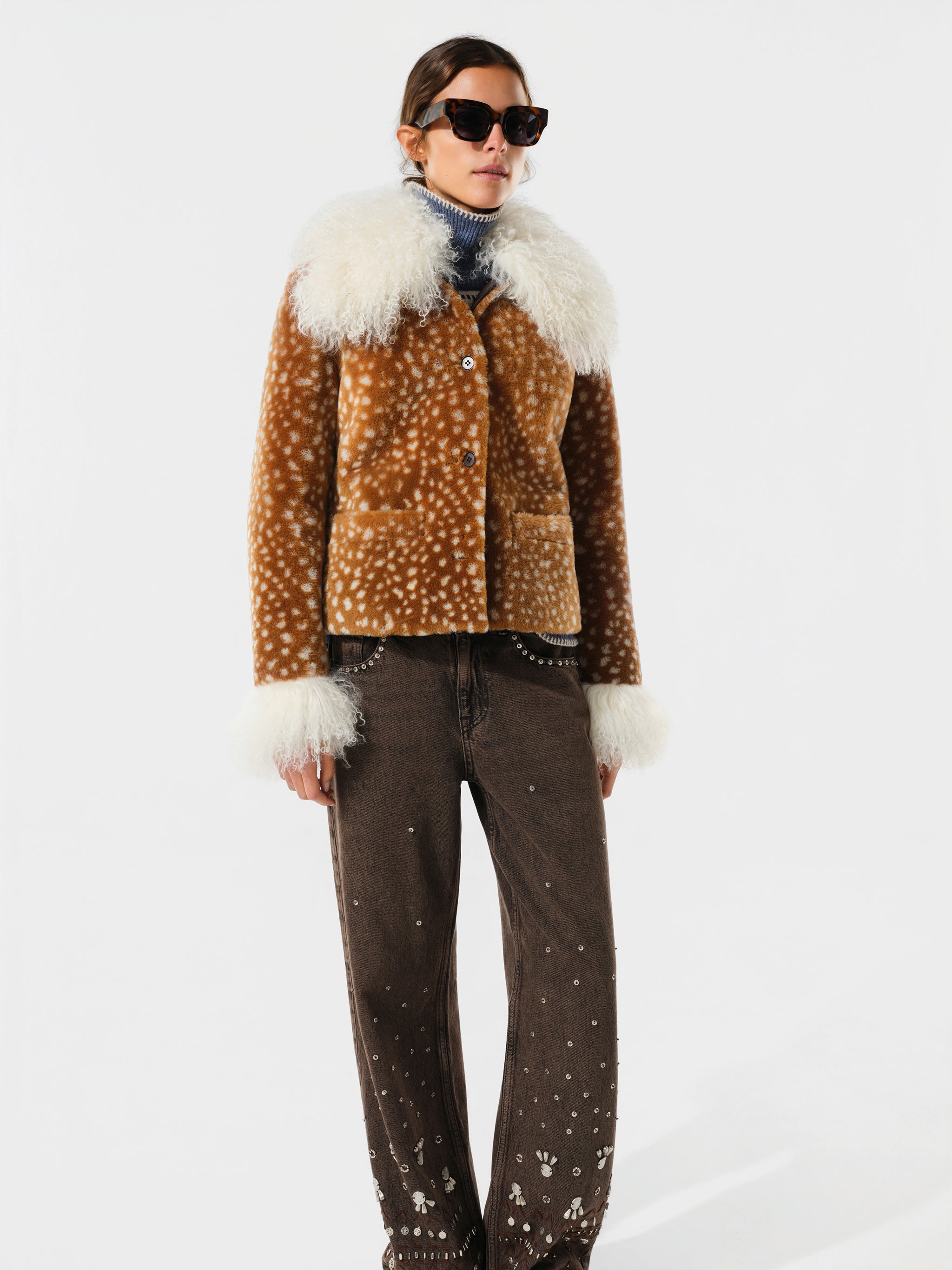 JUNIE - Studded denim pants