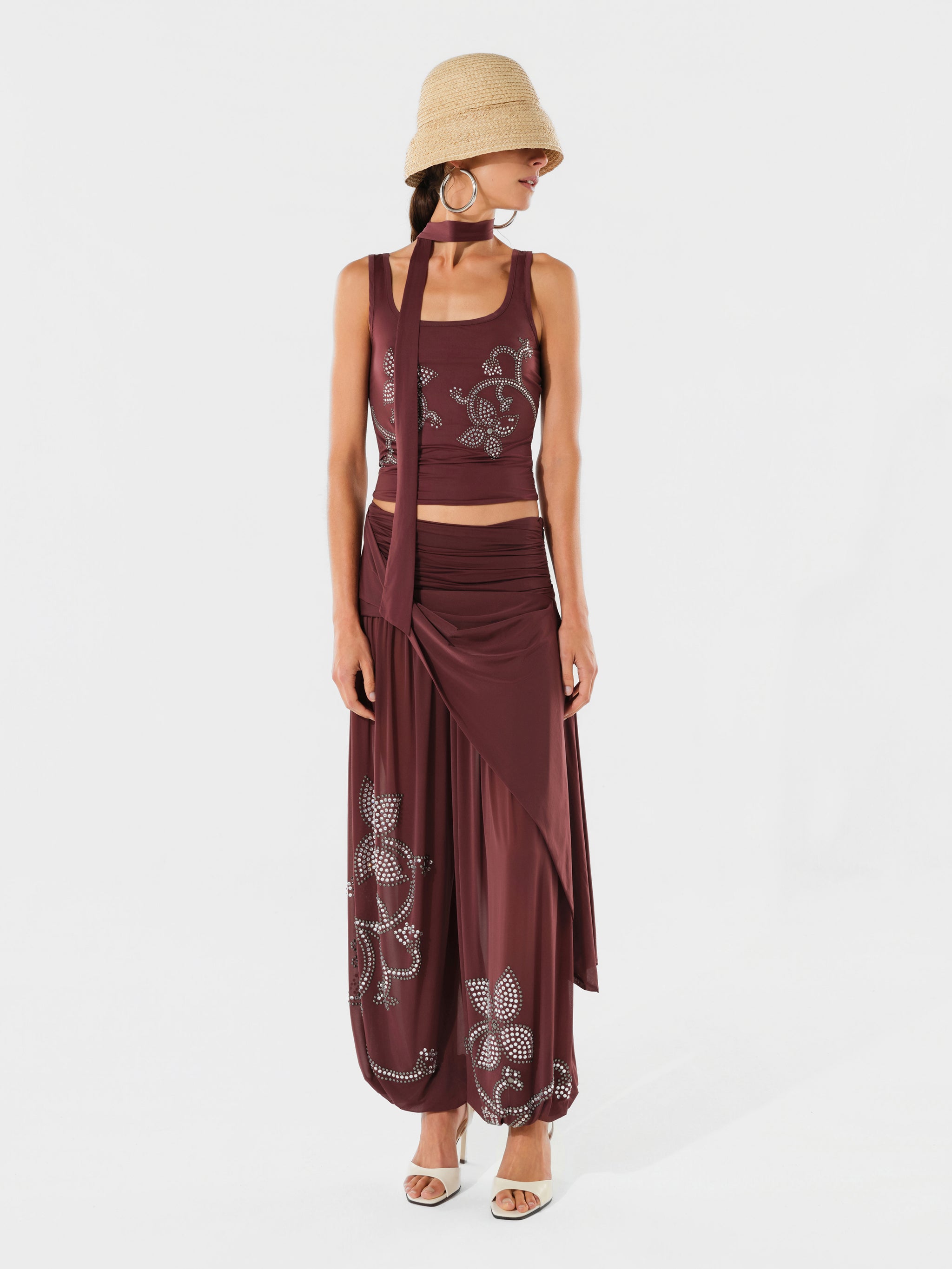 TATE - Draped jersey pants with detail