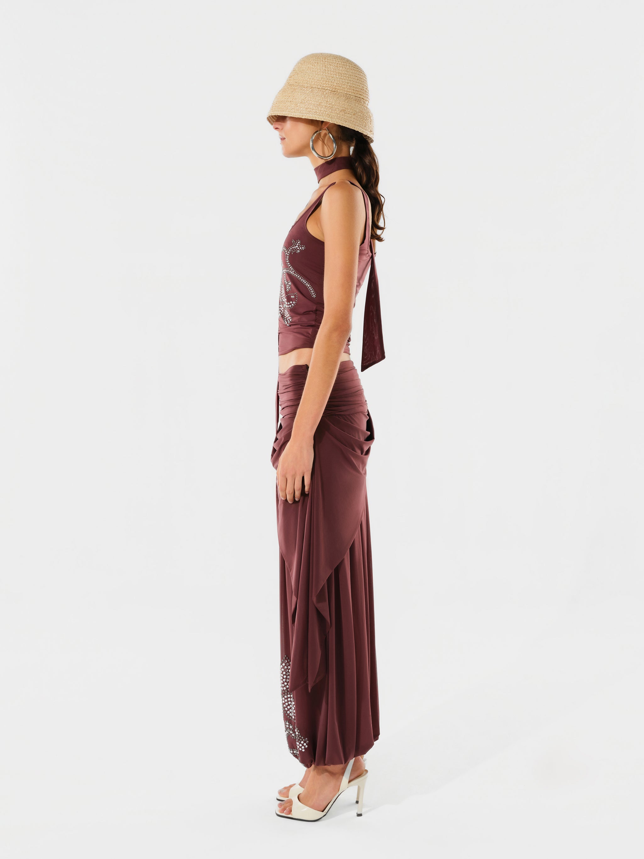 NINA - Embellished top with scarf detail