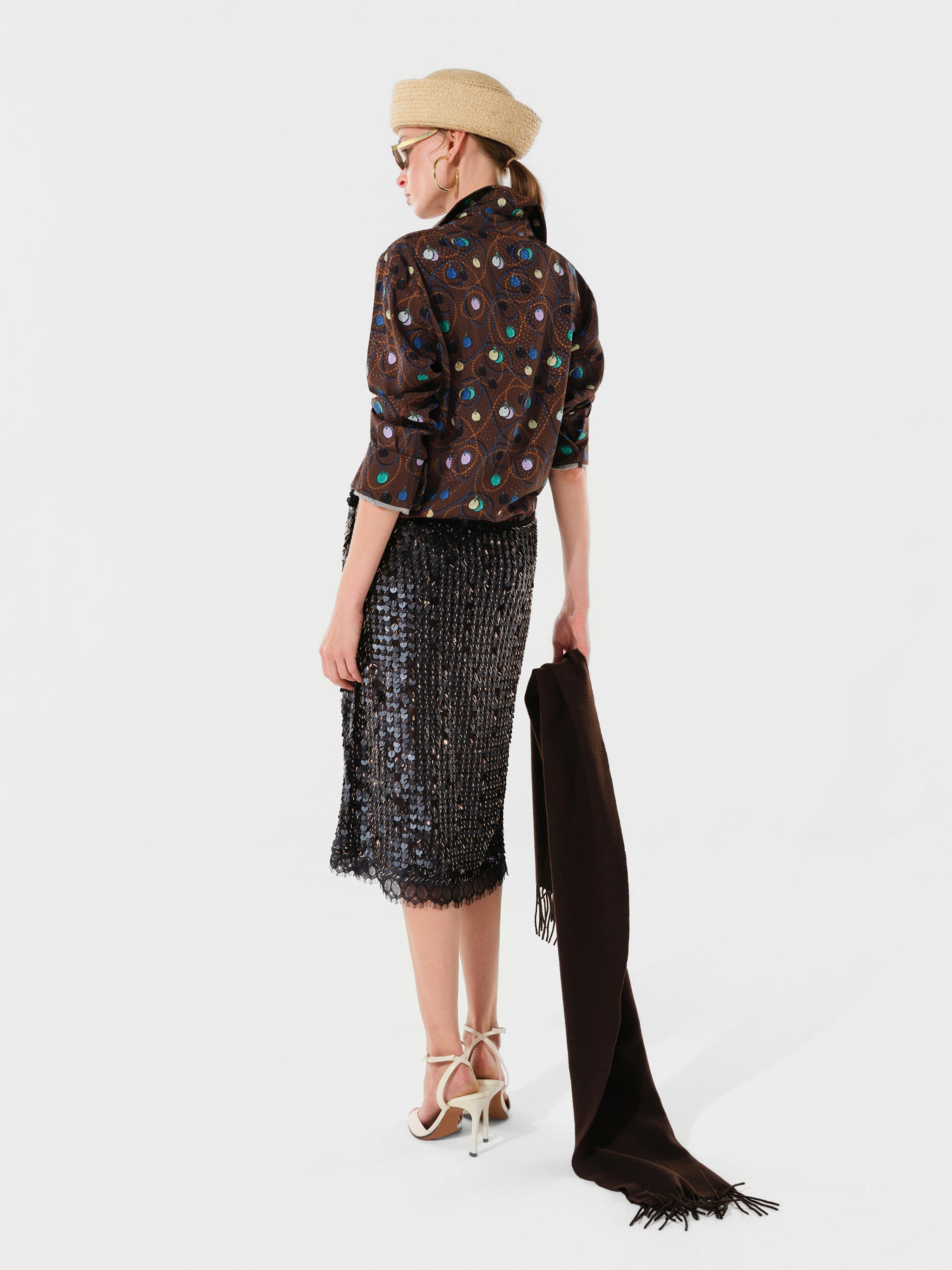 HELENE - Sequin embellished midi skirt