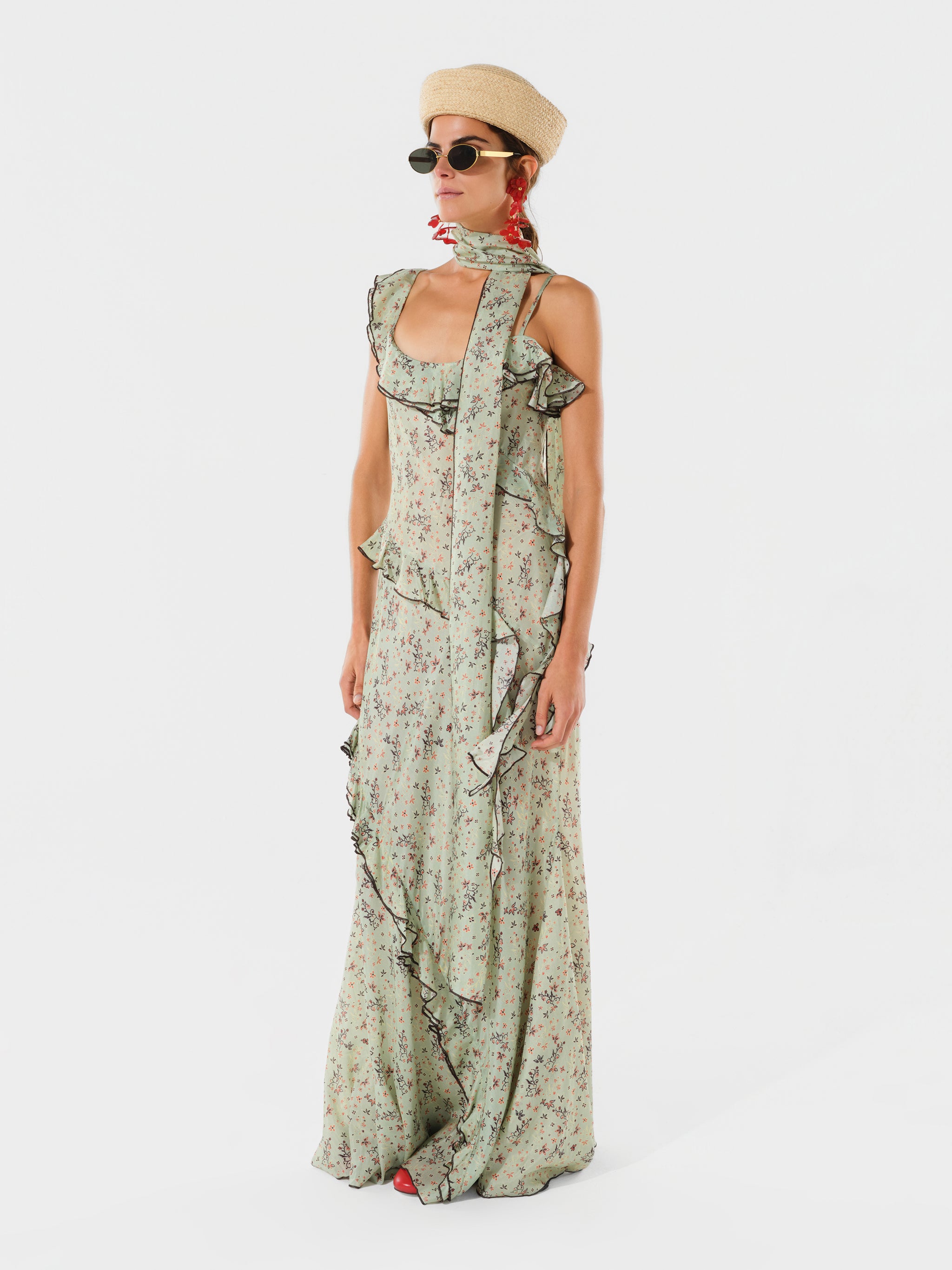 MONICA - Floral printed maxi dress