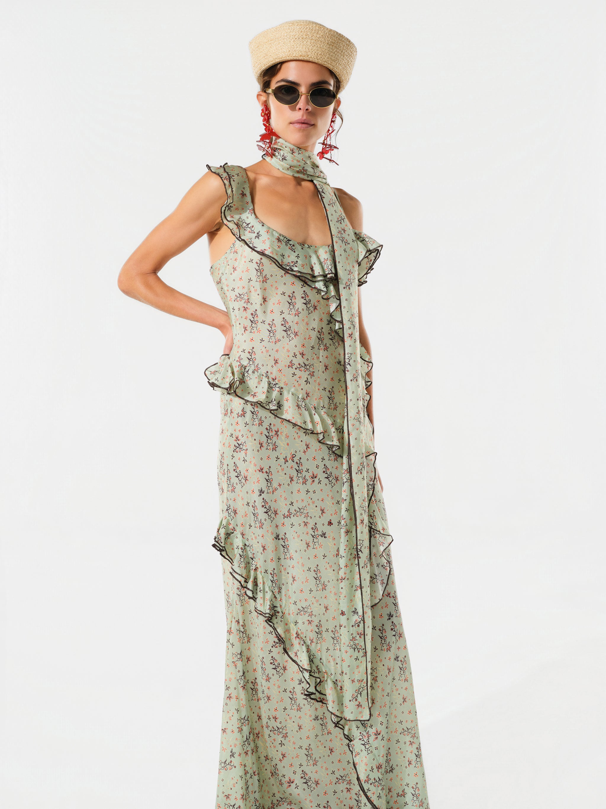 MONICA - Floral printed maxi dress