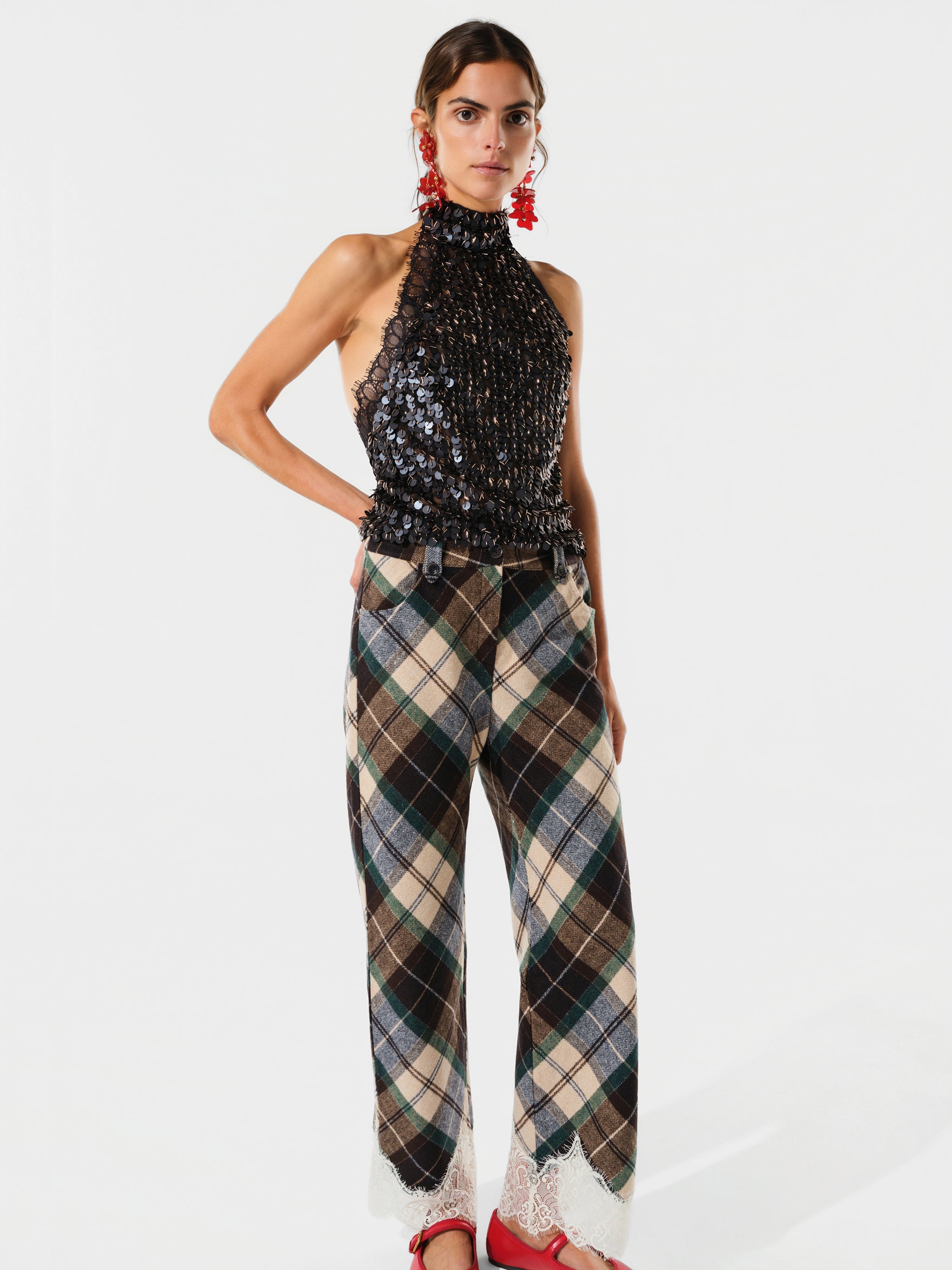 DARCY - Sequin embellished lace top