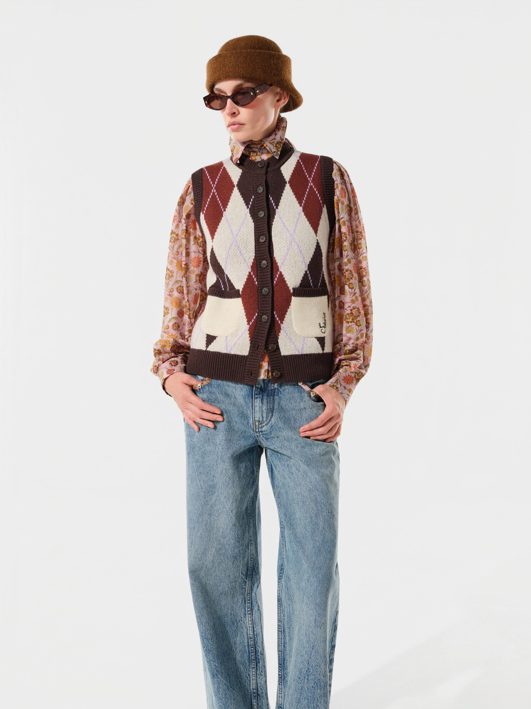 CARINA - Sleeveless knit vest