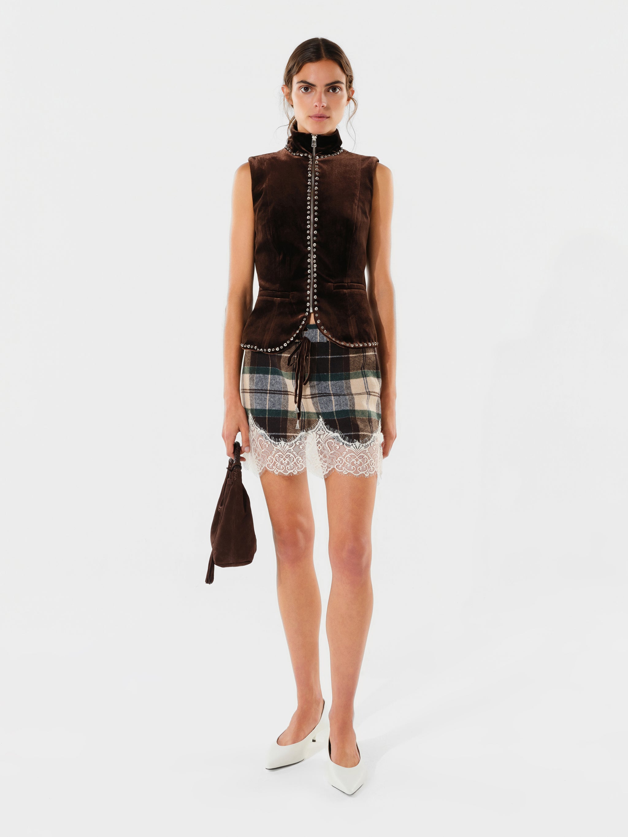 WITZ - Lace-trimmed mini skirt