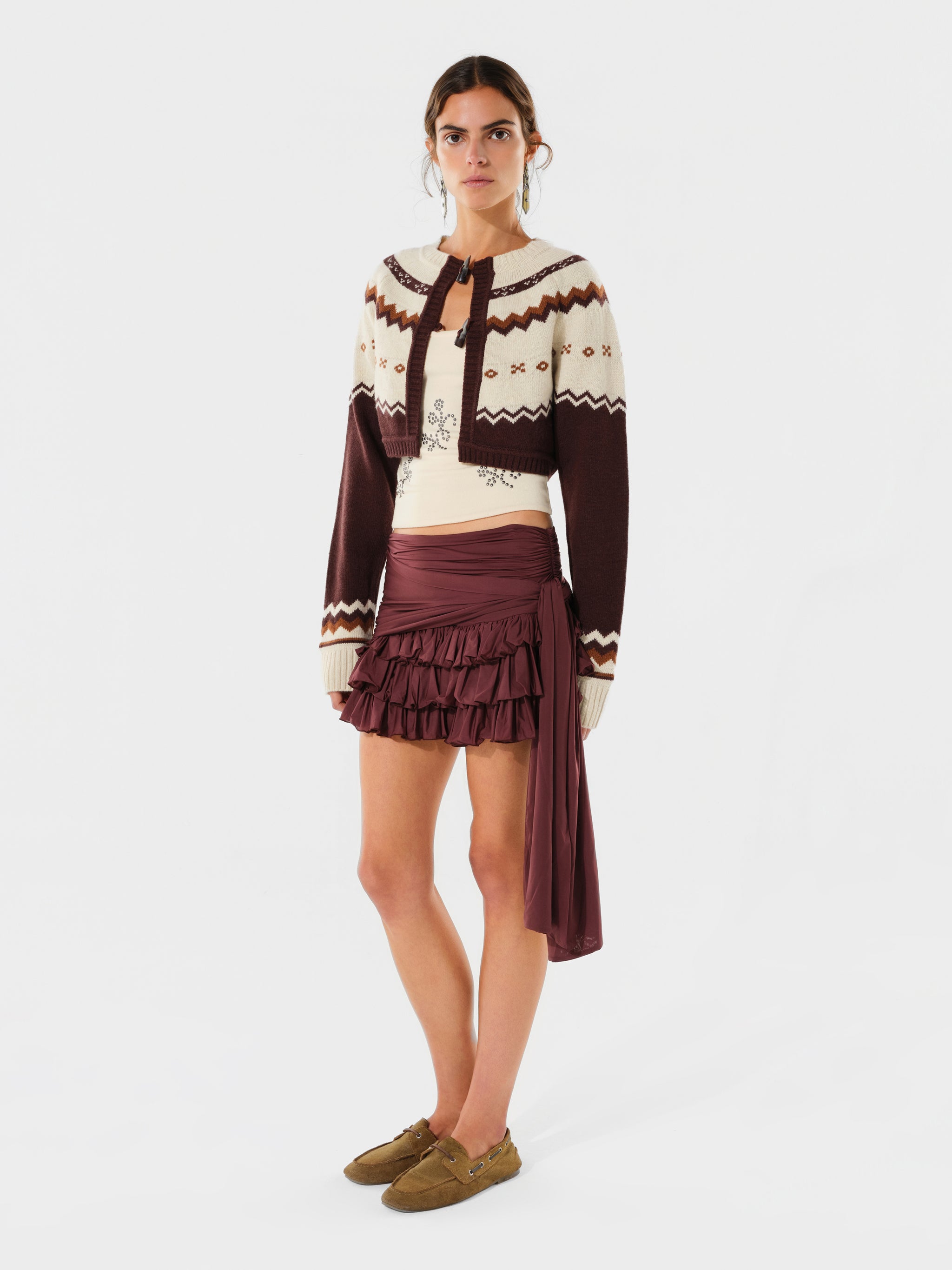 ODESSA - Nordic patterned button cardigan