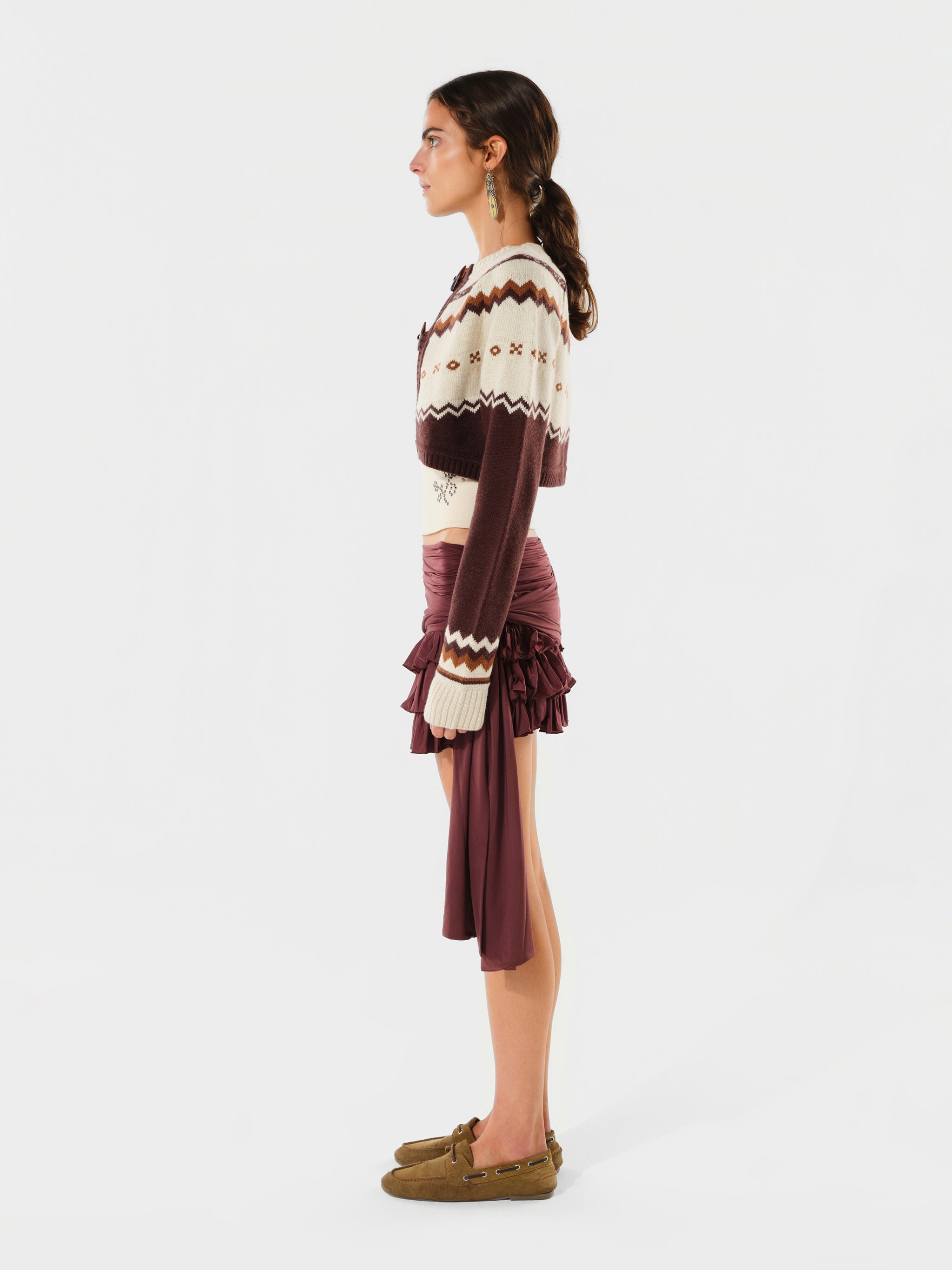 ODESSA - Nordic patterned button cardigan