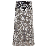 WELLS - Sequin-embellished sheer midi skirt with mini shorts