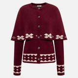 CLEO - Cashmere-wool blend cape detailed knit cardigan