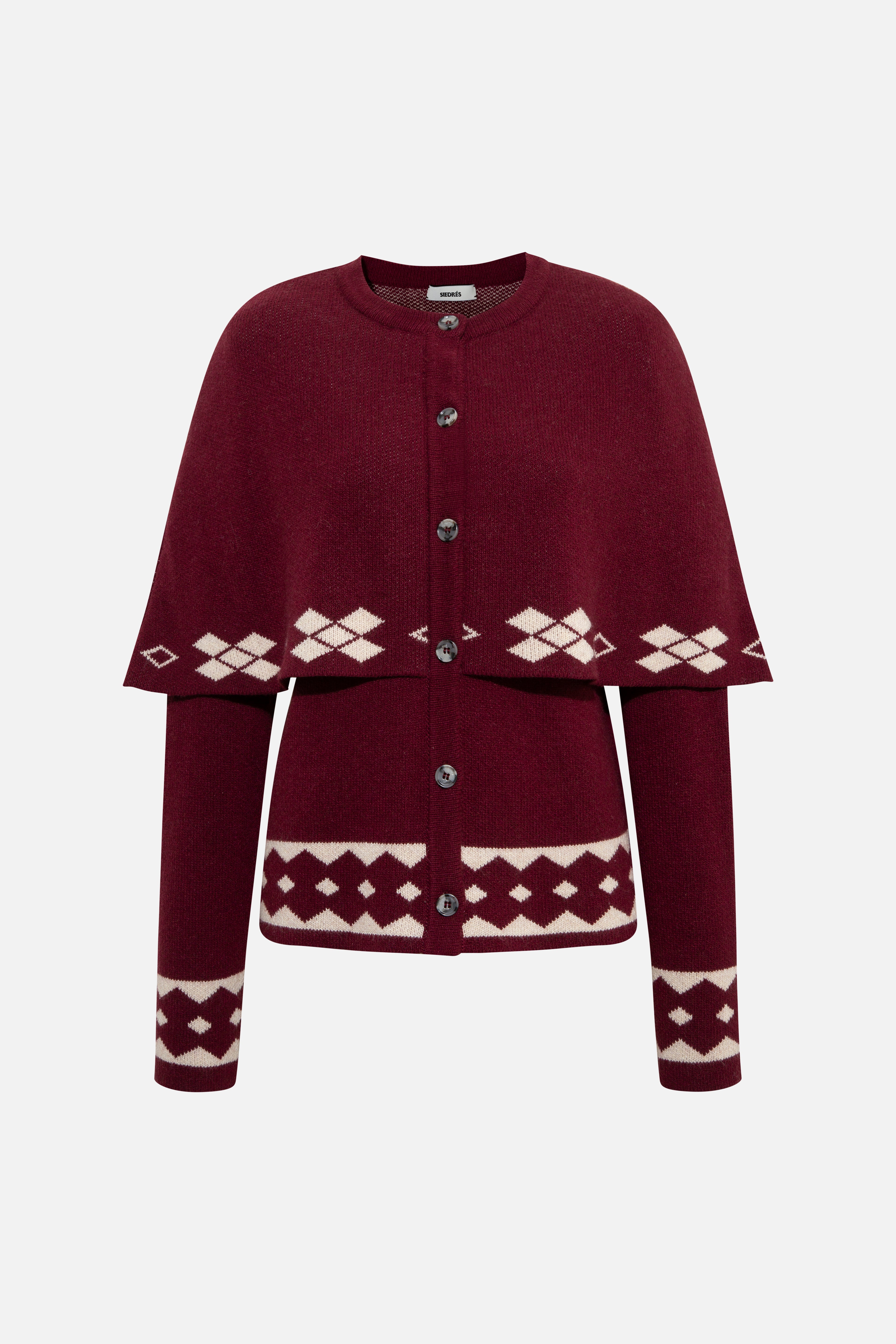 CLEO - Cashmere-wool blend cape detailed knit cardigan