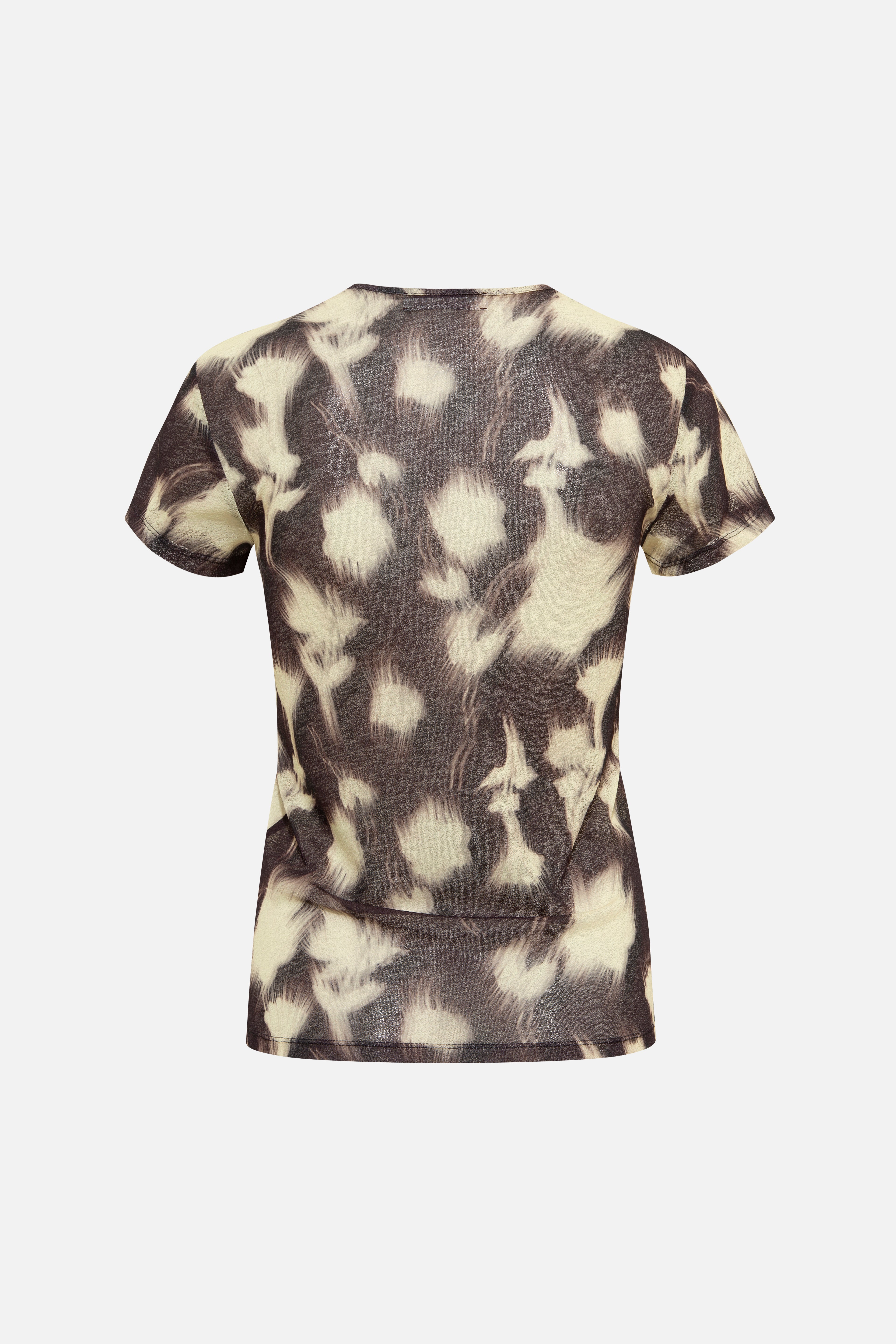 ARDEN - Printed mesh semi-sheer top