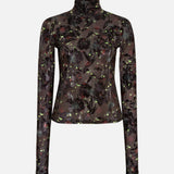 MON - Turtleneck velvet top with devoré detail