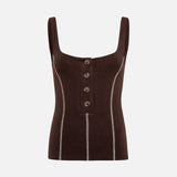 MIRA - Tank top with blanket-stitching