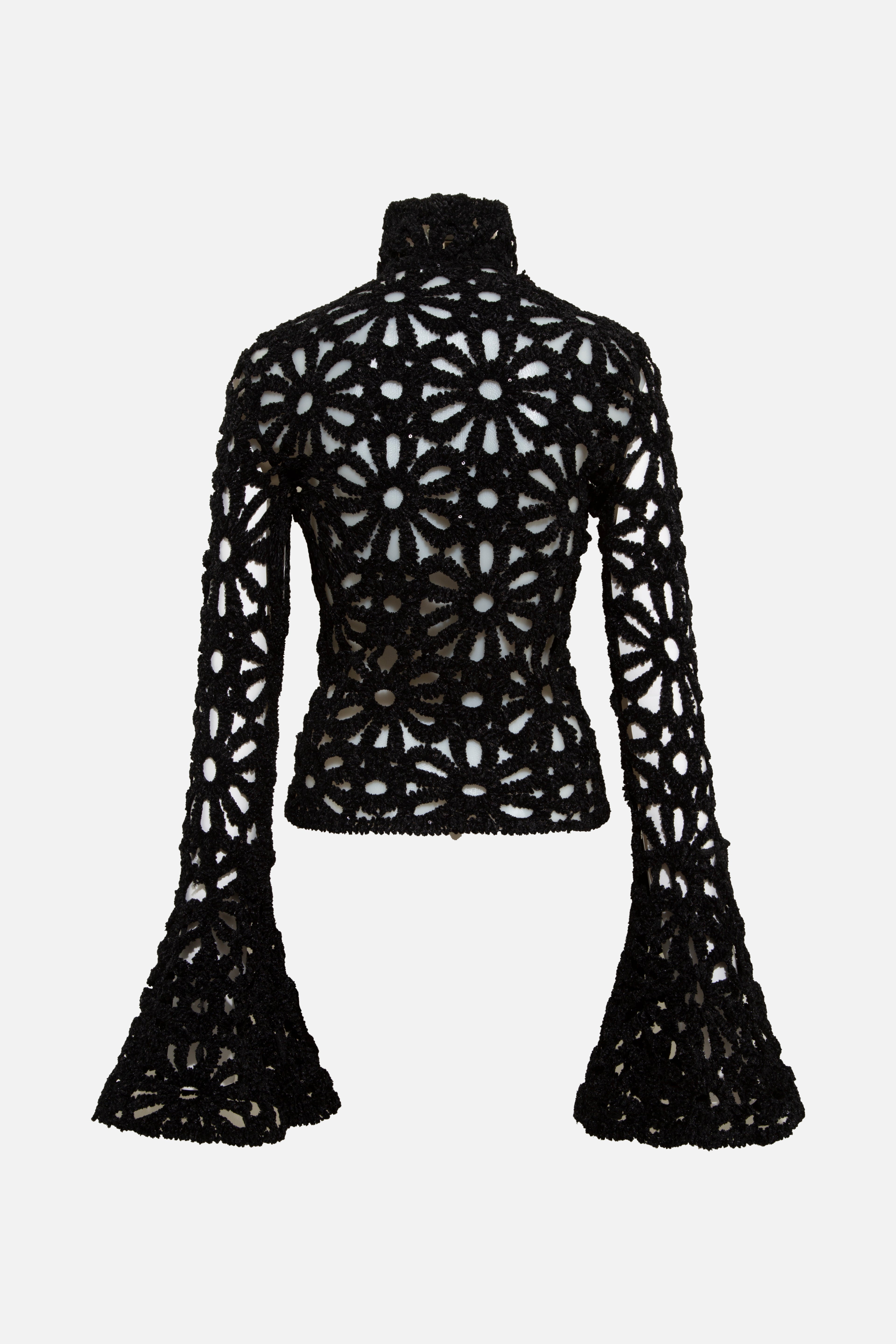 JUN - Embroidered fluted top with front zipper