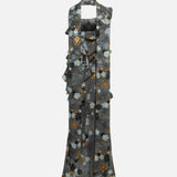 MONICA - Ruffled chiffon maxi dress with devoré detail