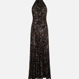 SEGNOR - Open-back halter velvet devoré dress