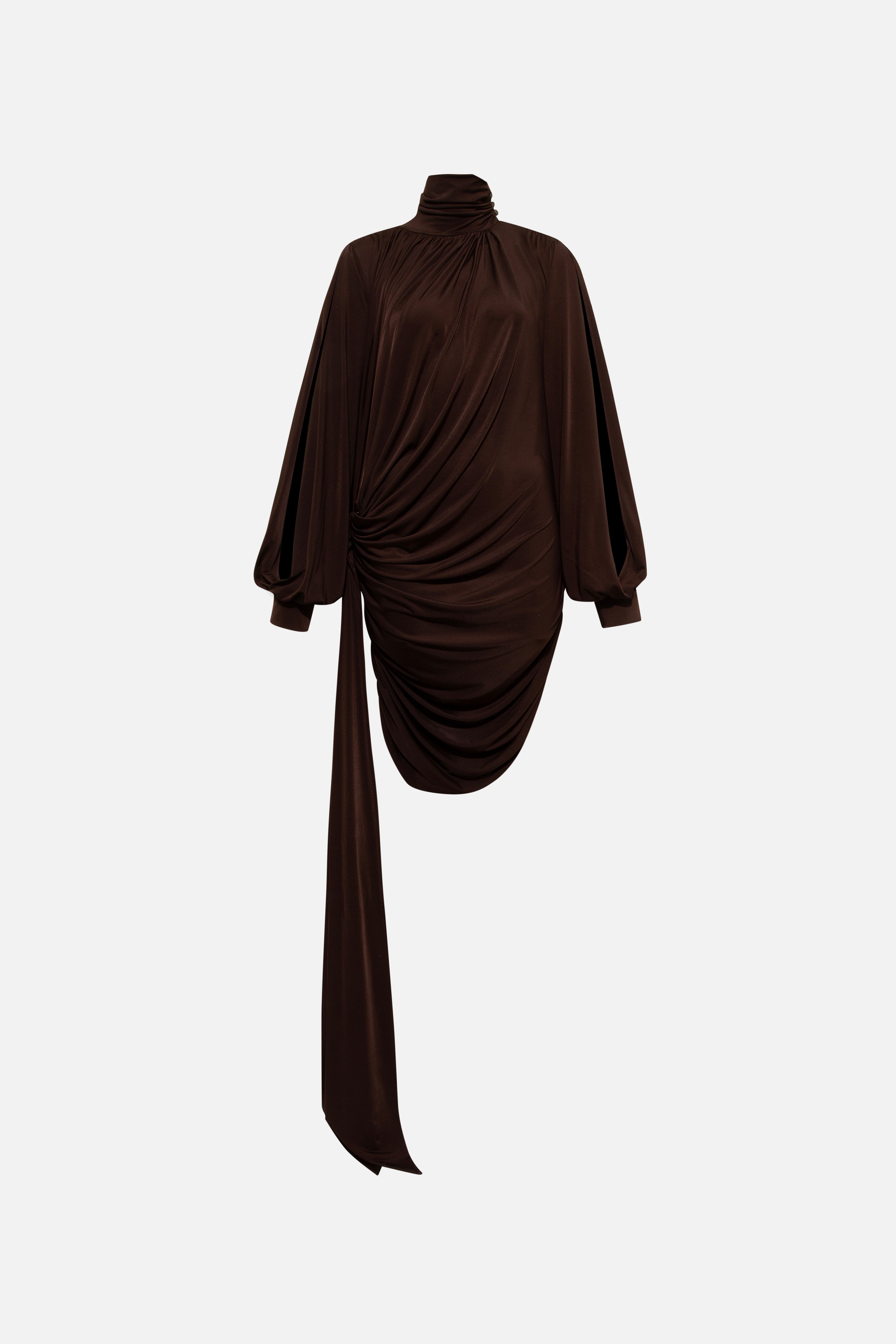 SELENE - High-neck mini jersey dress