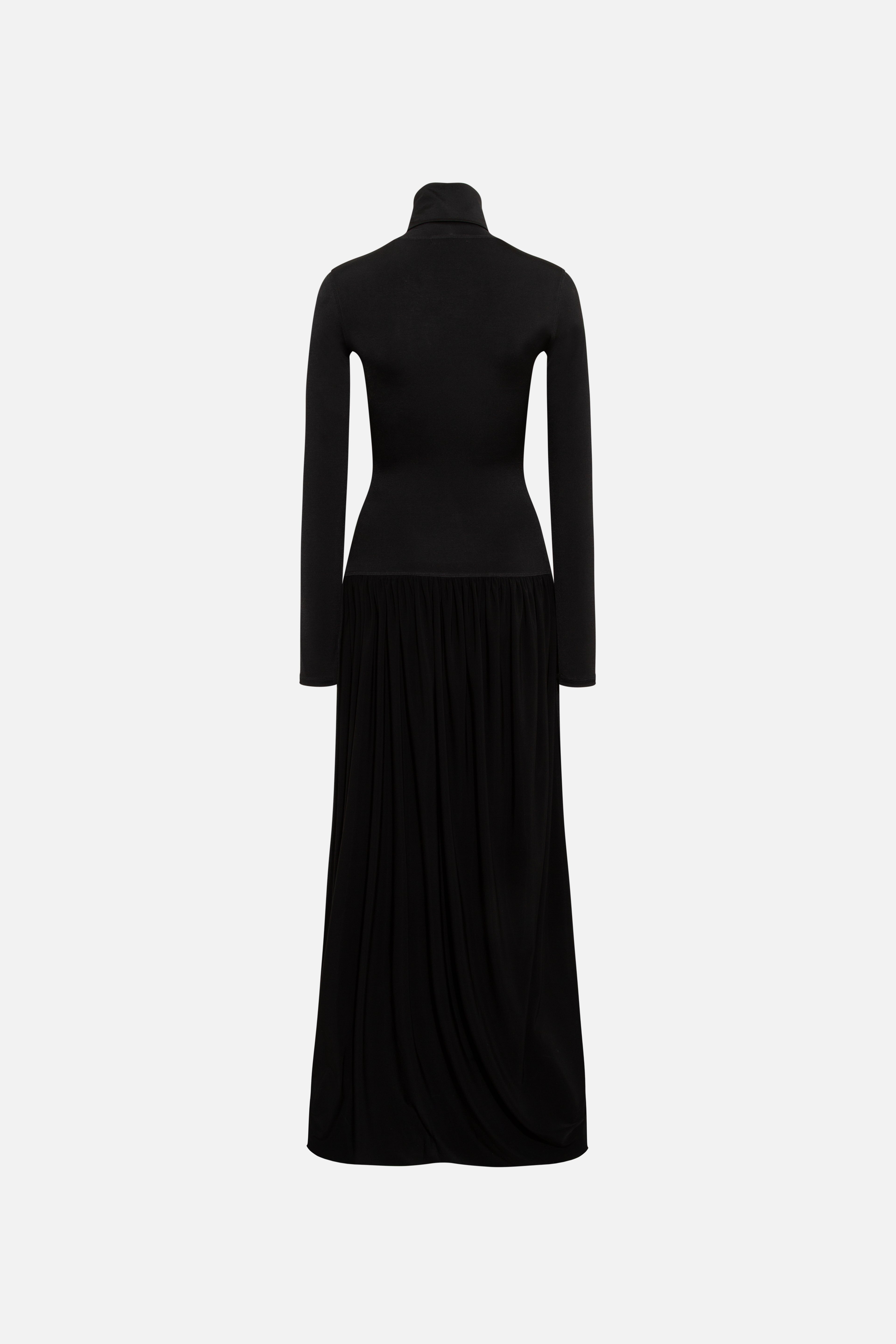 VESPER - High-neck button jersey dress