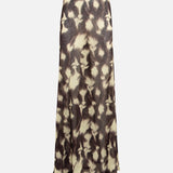 SINY - Printed mesh semi-sheer maxi skirt