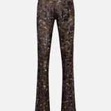 FLO - Flare velvet pants with devoré detail