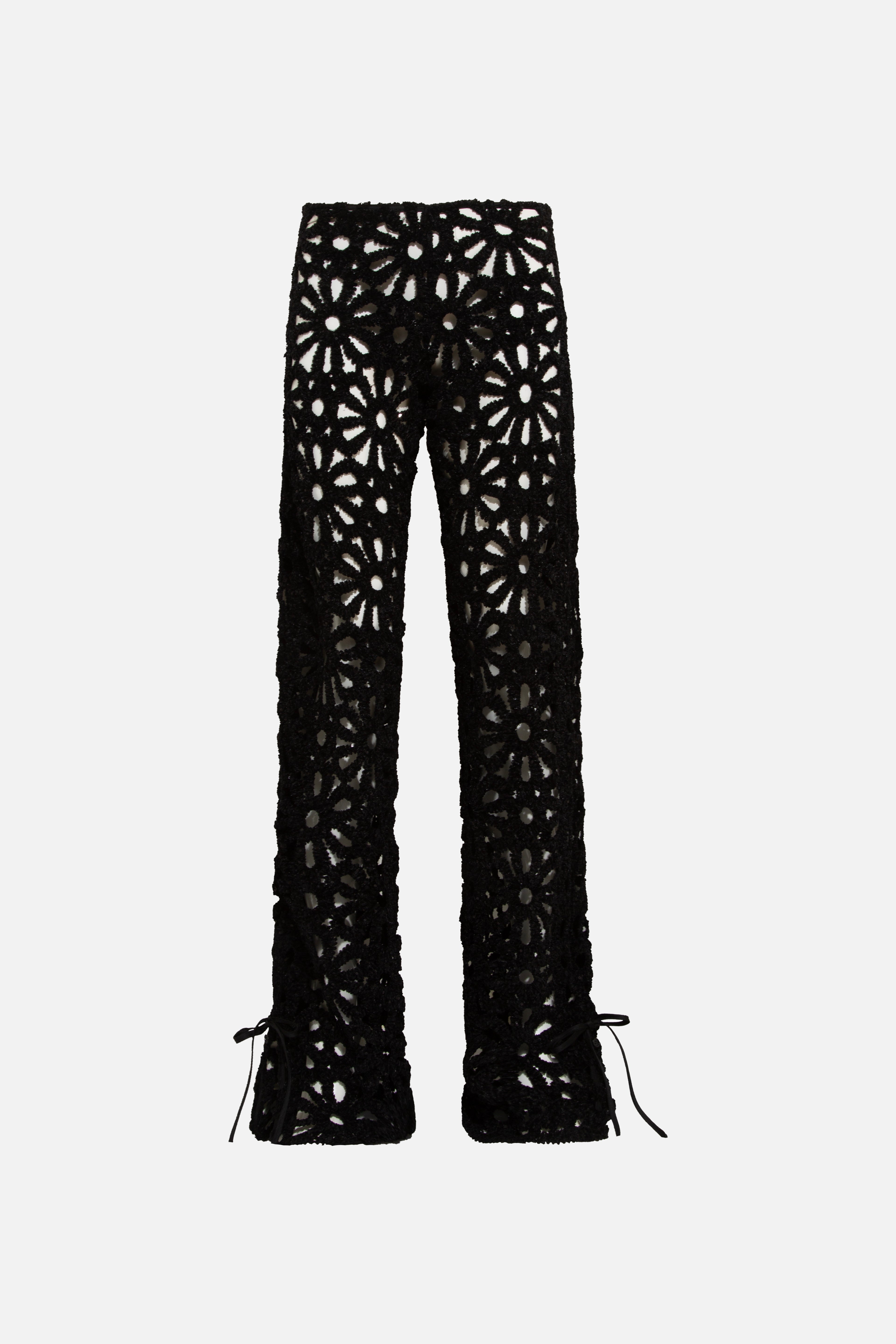 VIDA - Embroidered wide-leg pants with mini shorts