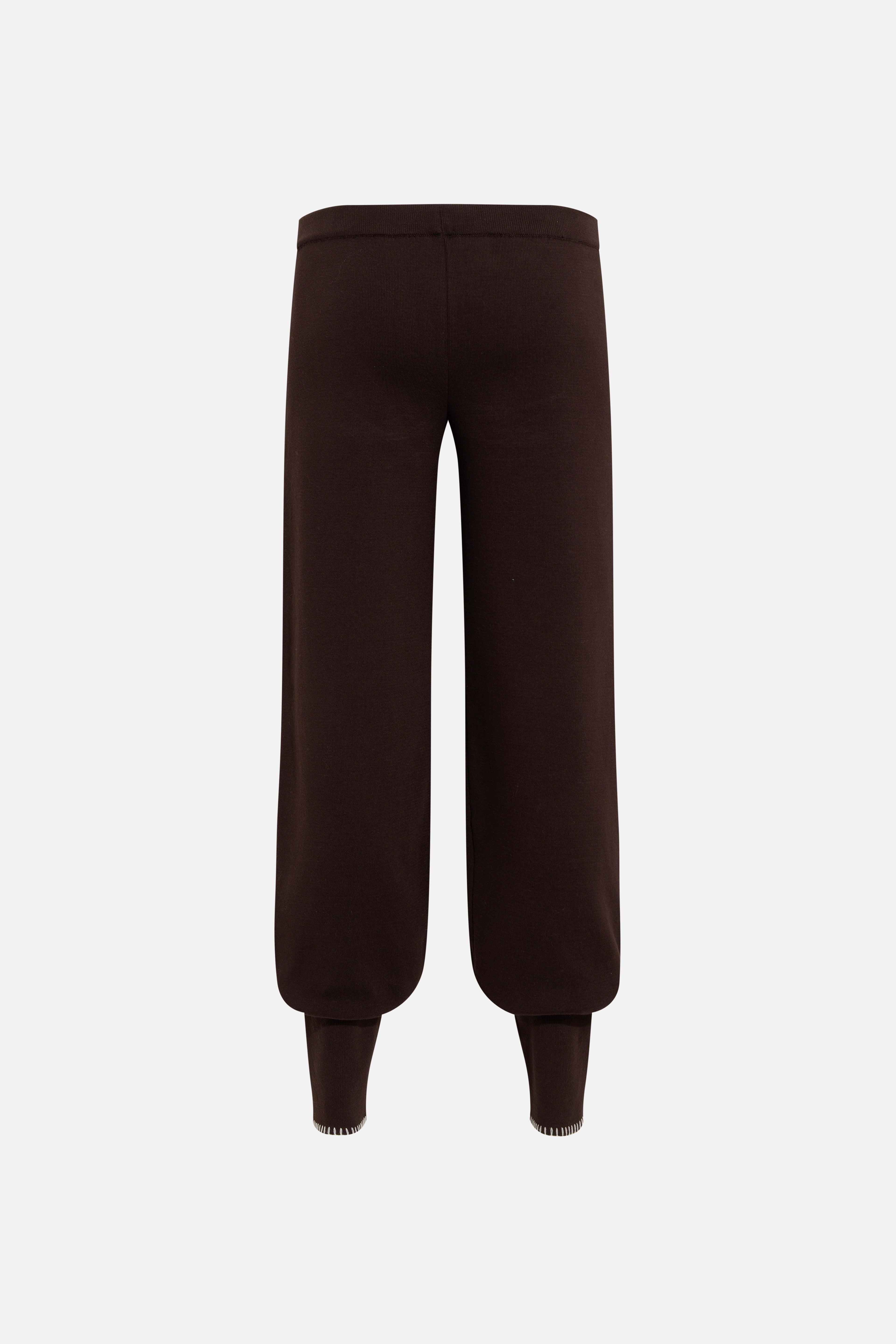 ROSENA - Knit harem pants with blanket-stitched hem