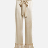 TILDA - Satin pants with pleated hem
