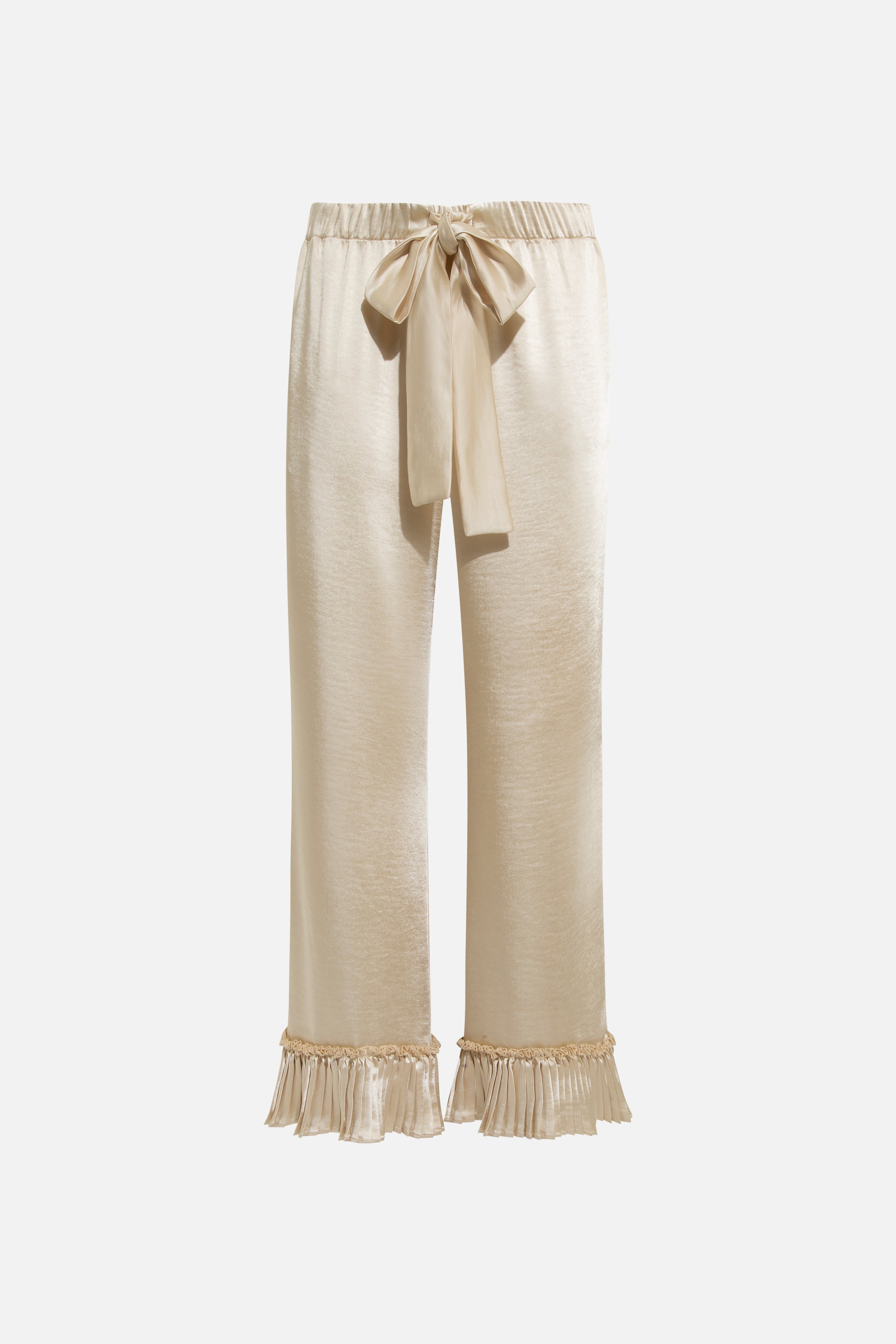 TILDA - Satin pants with pleated hem